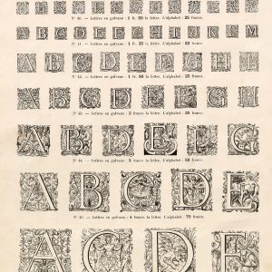 DECORATIVE Initials of Uppercase English Alphabet - 1800s Type Foundry