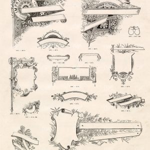 DECORATIVE Floral Banners and Ribbons for Typography - 1800's Stock Illustrations