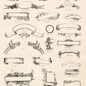 DECORATIVE Banners and Ribbons for Typography - 1800's Stock Illustrations