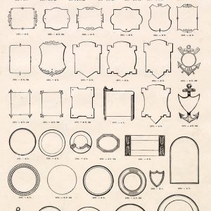 DECORATIVE Shields and Banners for Type and Logos - Vintage Stock Illustrations