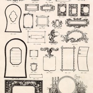 DECORATIVE Shields and Banners for Type and Logos - Vintage Stock Illustrations