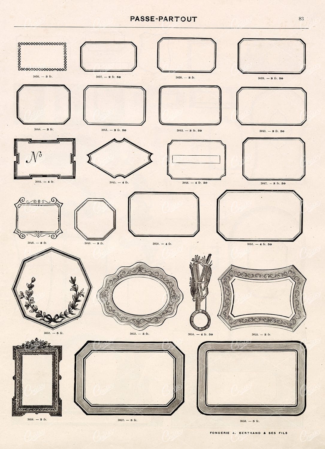 DECORATIVE Shields and Banners for Type and Logos - Vintage Stock Illustrations