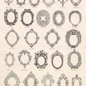 DECORATIVE Frames and Wreaths for Type and Logos - Vintage Stock Illustrations