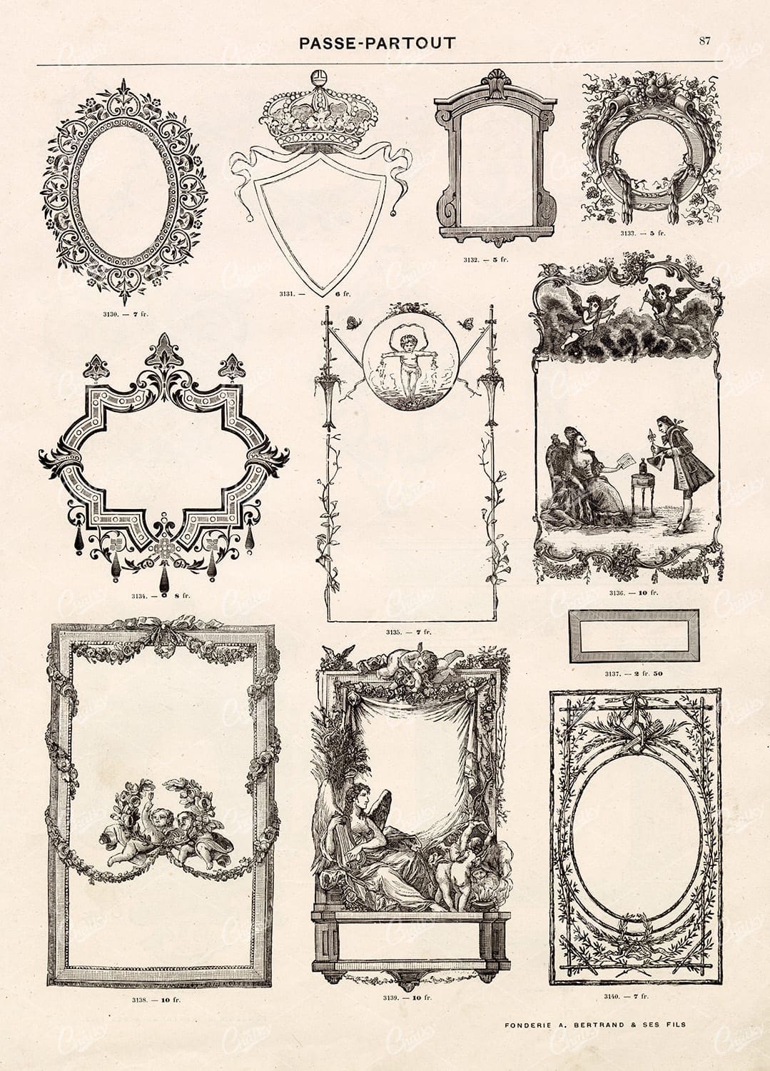 DECORATIVE Frames and Wreaths for Type and Logos - Vintage Stock Illustrations