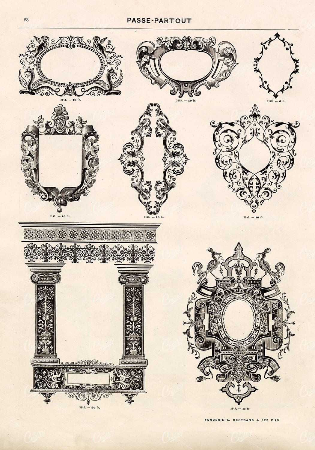 ELABORATE Frames and Borders for Type, Print, and Logo Design - Vintage Stock Illustrations