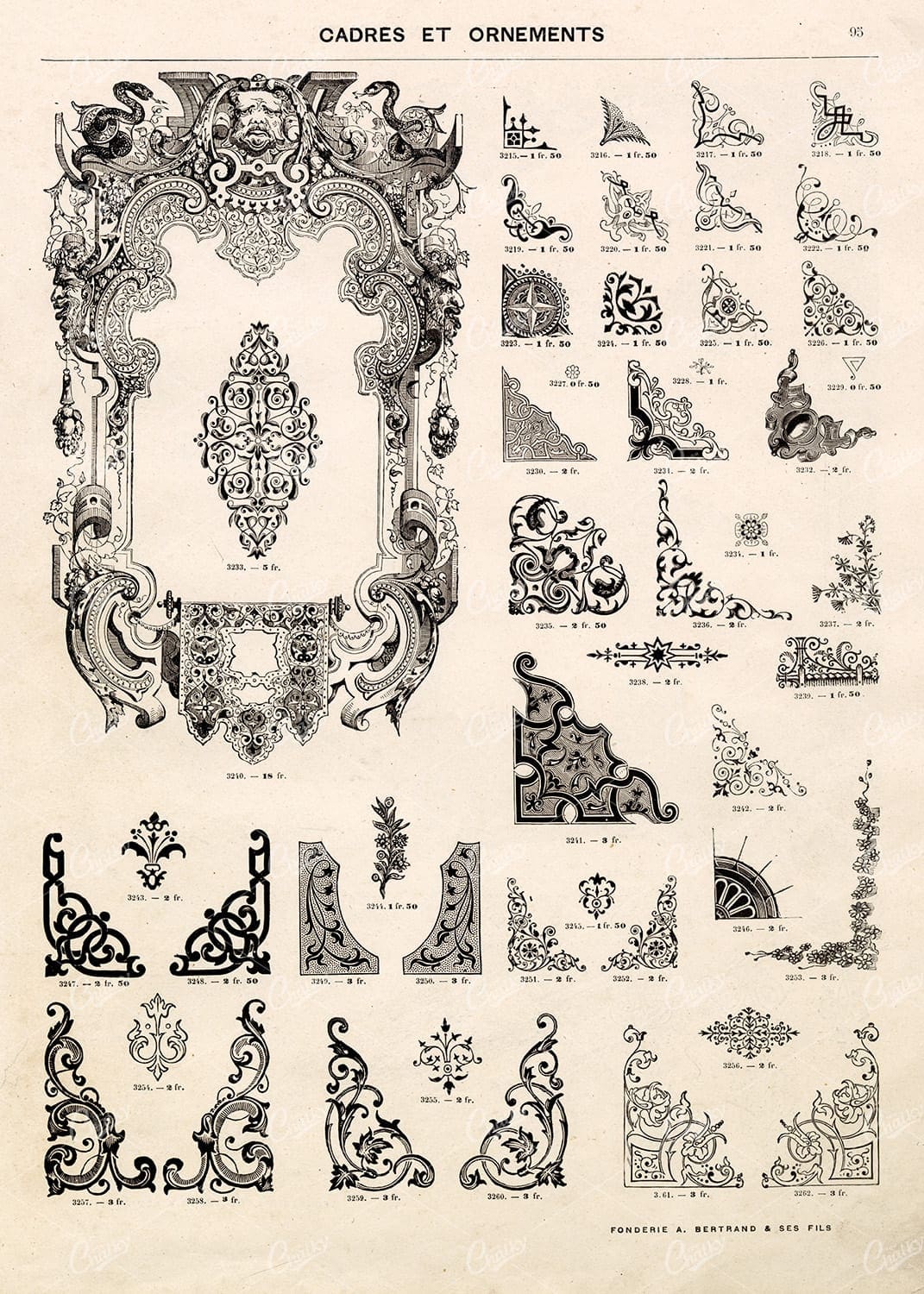 DECORATIVE Corner and Border Illustrations - Vintage Designs
