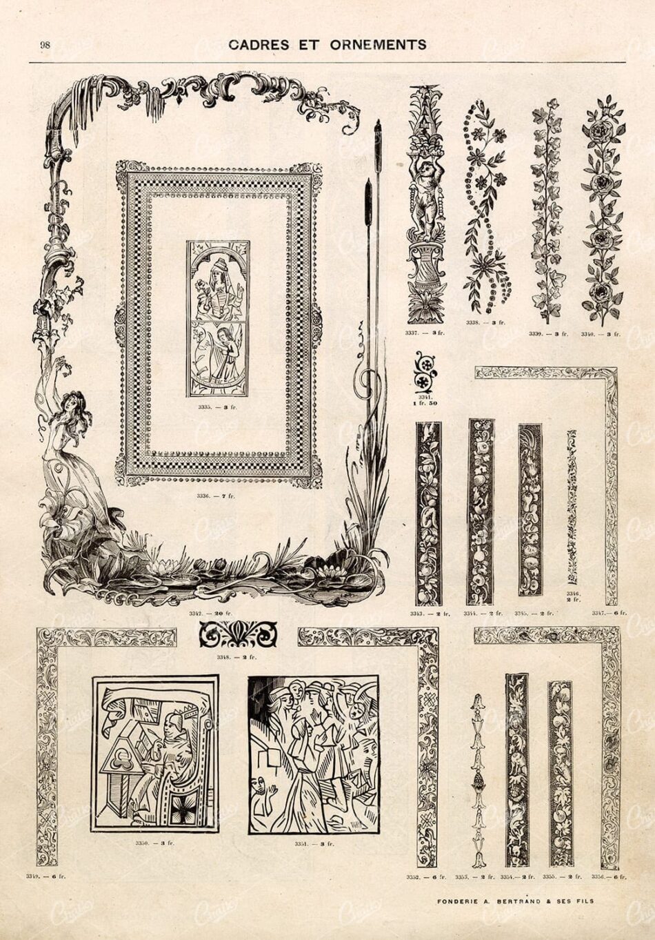 FLORAL Banners and Frames - Vintage Border Illustrations