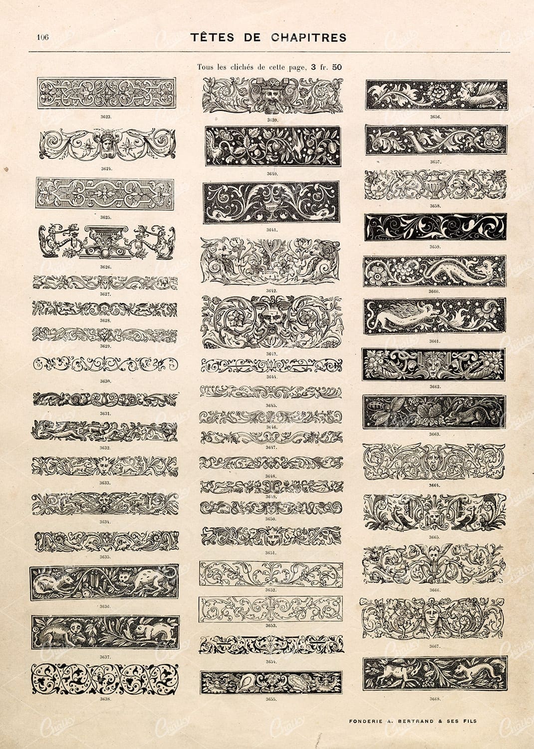 DECORATIVE Book Chapter Headings - Small Floral / Tribal Banner Illustrations