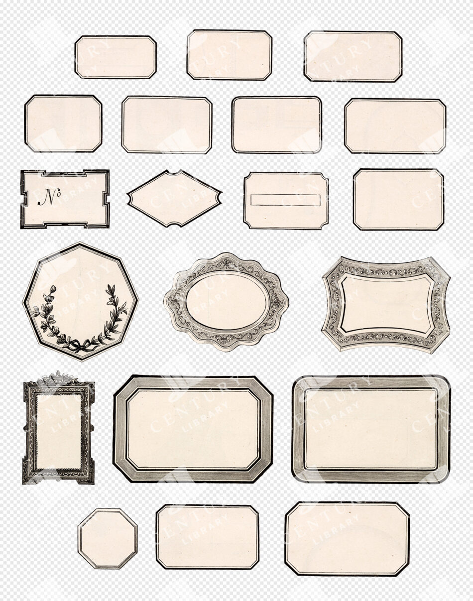 French Label Frame Collection - Passe-partout Shapes From Foundry Catalog