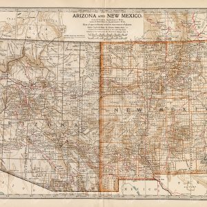 1902 VINTAGE Map of Arizona and New Mexico - Antique Print