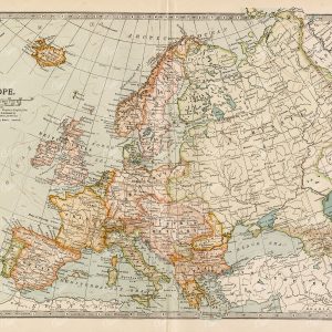 1902 ANTIQUE Map of Europe - Encyclopedia Britannica