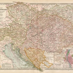 1902 VINTAGE Map of the Empire of Austria-Hungary