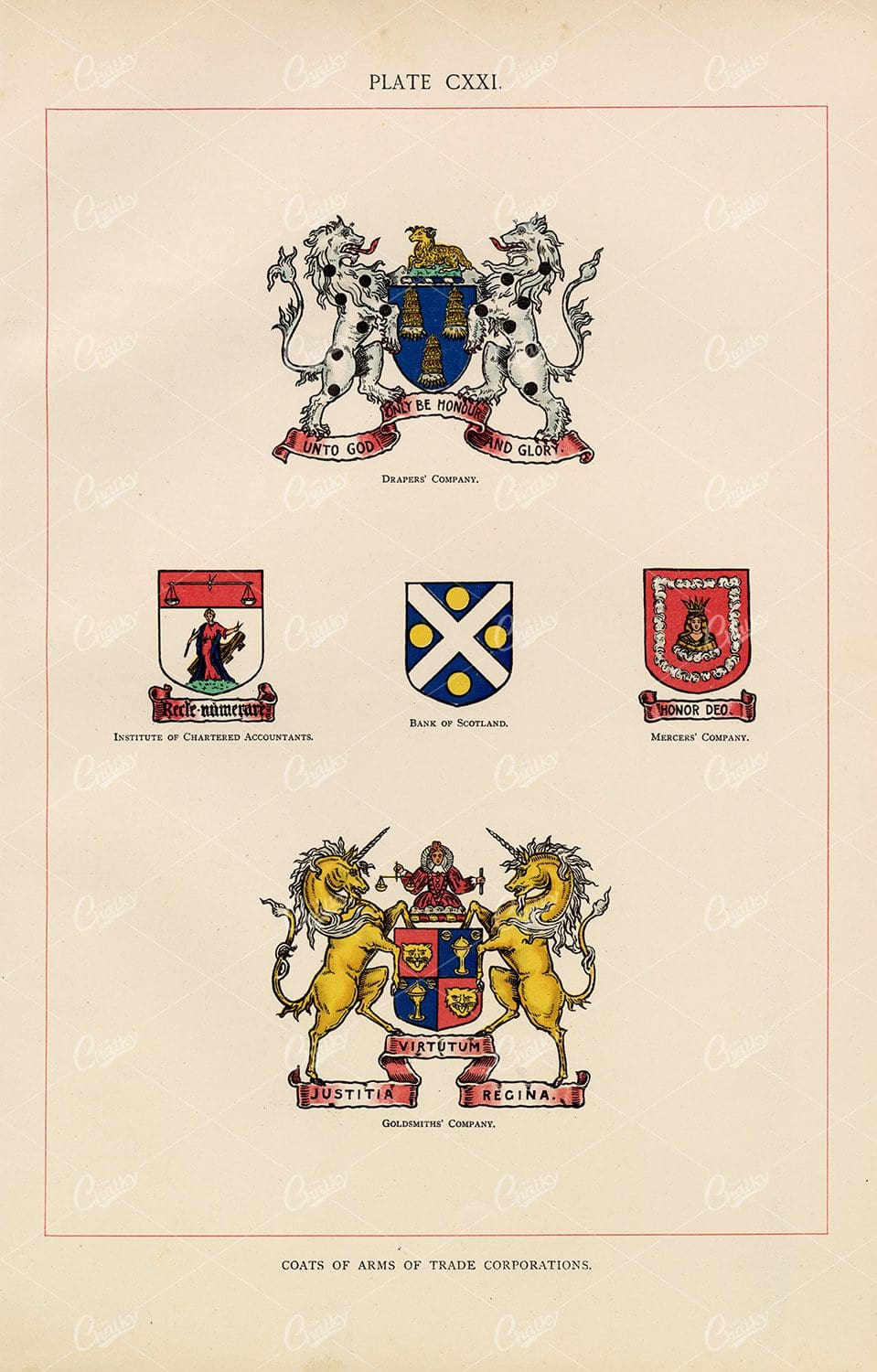 1904 Heraldry Art - Coats of Arms of Trade Corporations