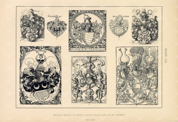Heraldic Designs from the Second Half of XVI. Century - 1904 Print