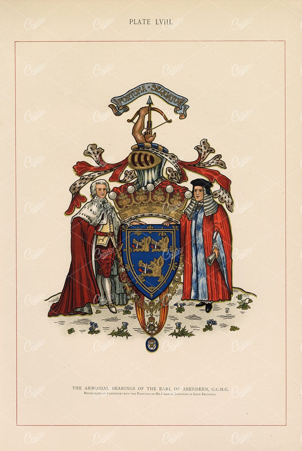 The Armorial Bearings of the Earl of Aberdeen - 1904 Print
