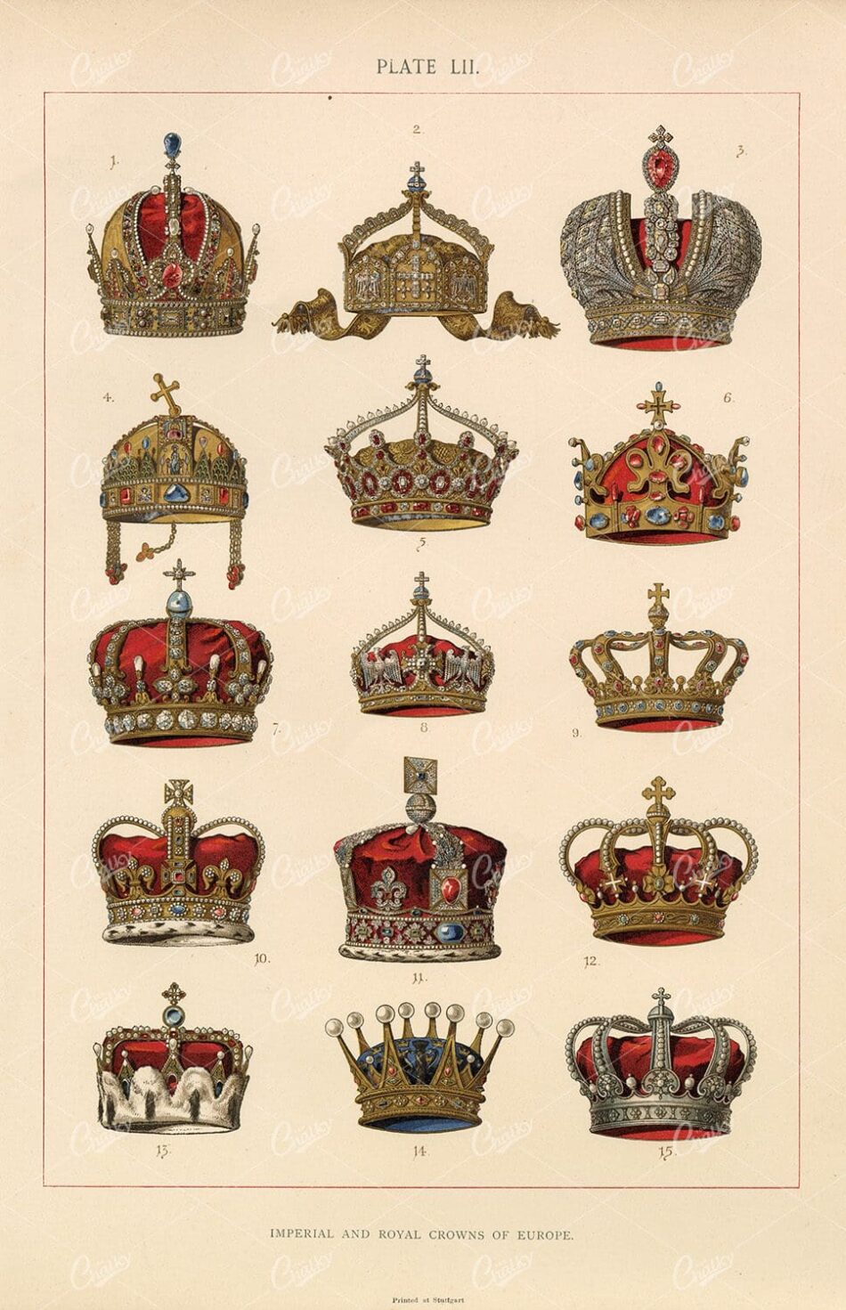 European Royal Crowns Collection - Imperial Regalia Reference Plate