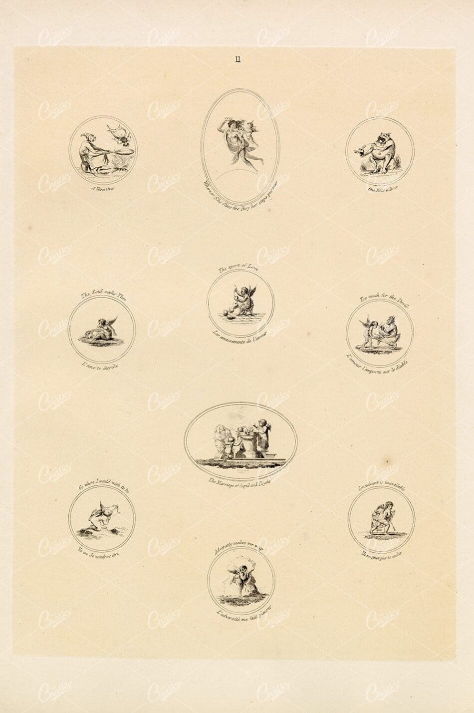 Vintage Decorative Miniatures - Adversity Makes Me Weep 1910