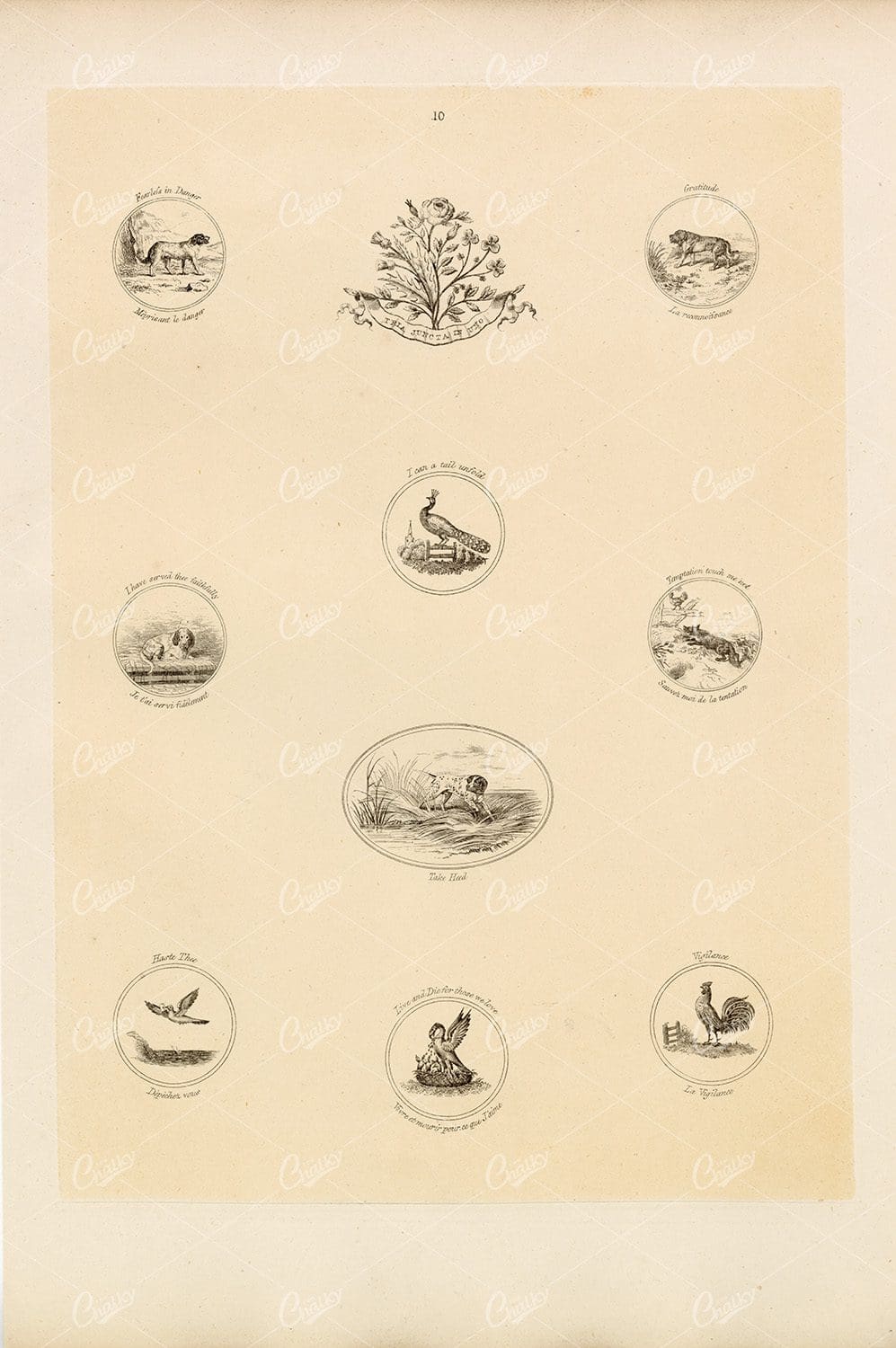 Decorative Vintage Print - Live and Die for Those we Love