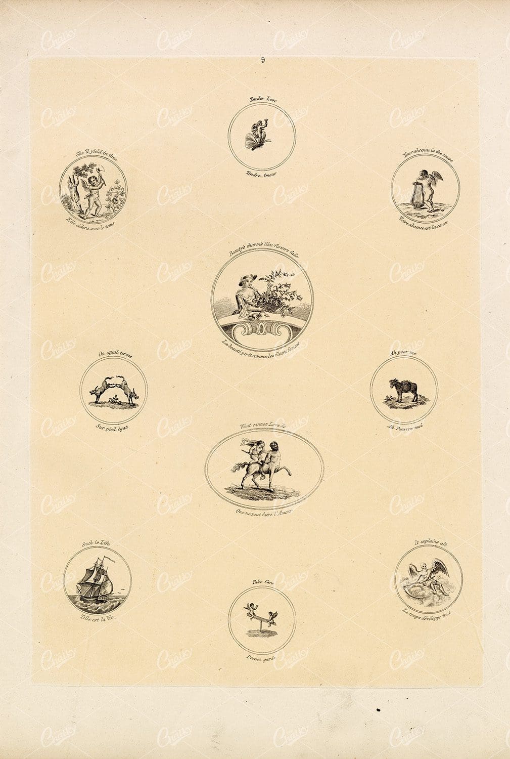 Decorative Vintage Print - What Cannot Love Do, Take Care