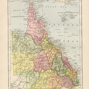 1880 Encyclopedia Britannica - Vintage Map of Queensland