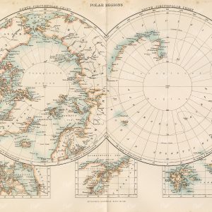 1880 Encyclopedia Britannica - Polar Regions Vintage Print