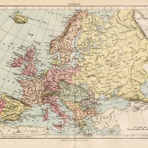 1880 Vintage Print - Antique Map of Europe