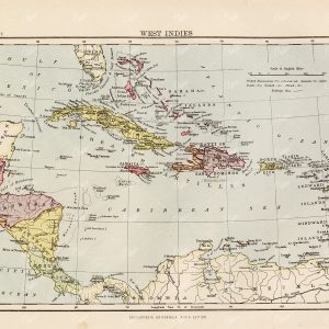 1880 Encyclopedia Britannica - Vintage Map of the West Indies