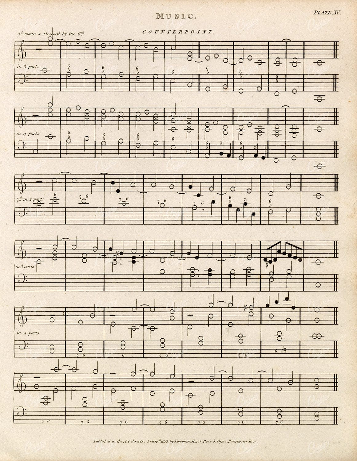 REES' ENCYCLOPEDIA Vintage Sheet Music Print - 1800s