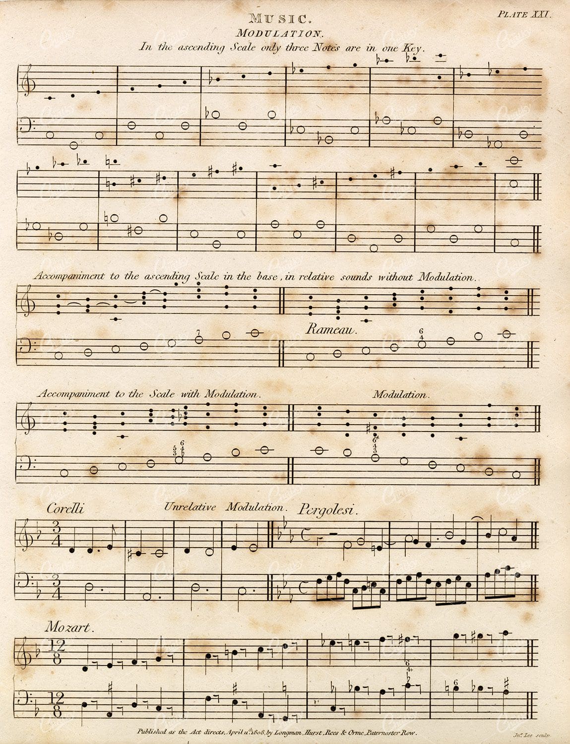 1800s Rees' Encyclopedia - Vintage Music Print