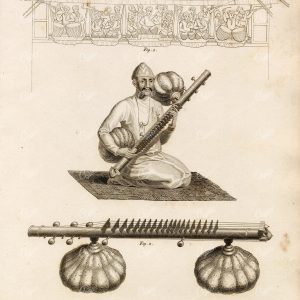 ANTIQUE Print of Instruments of Music - Indian Musical Instruments