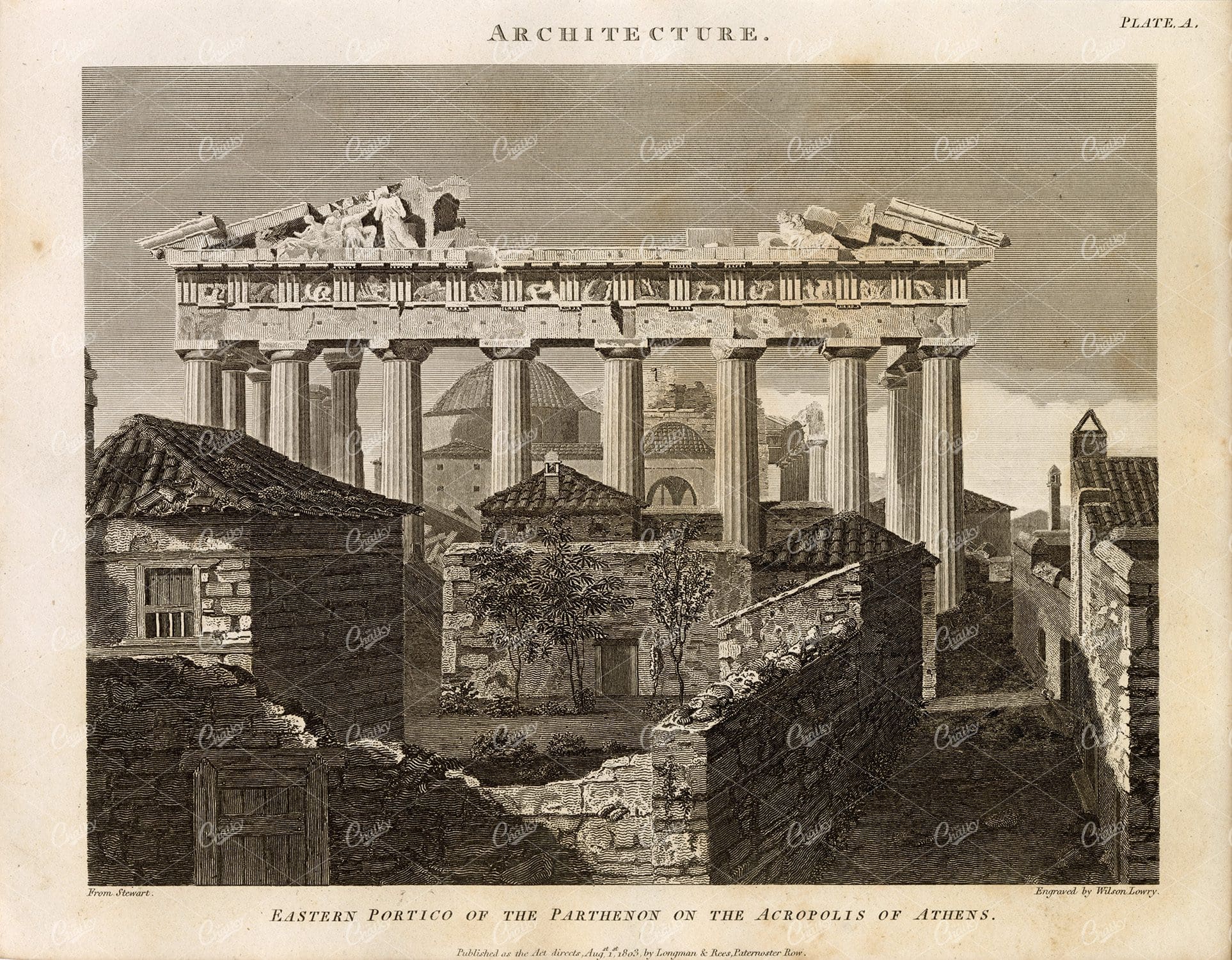 VINTAGE Architecture Print - Rees' Encyclopedia 1800s