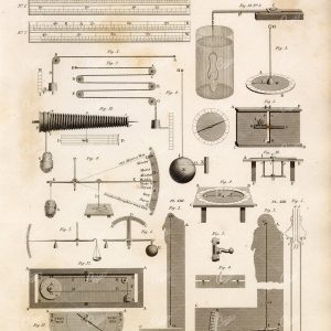 ANTIQUE Hydraulics Print - Hygrometer - Ress' Encyclopedia 1800s