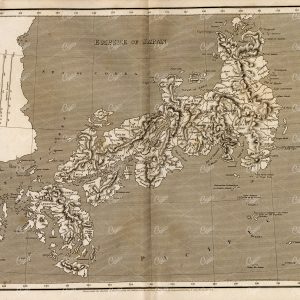 ANTIQUE Map of the Empire of Japan - Rees' Encyclopedia 1800s