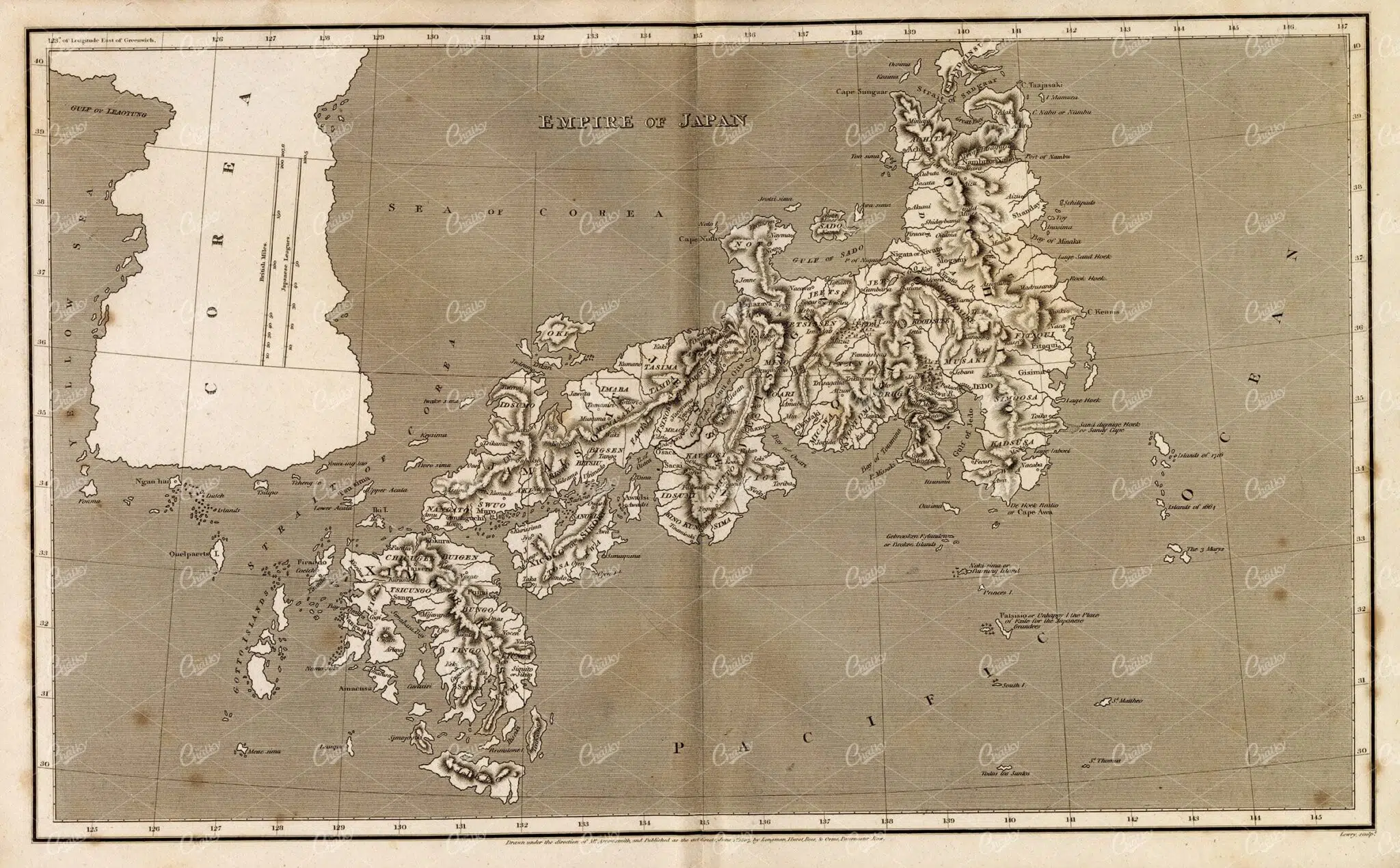 Japan and Korea Map with Insets – Century Atlas Plate with Formosa