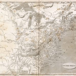 ANTIQUE Map of the United States - 1800s Rees' Encyclopedia