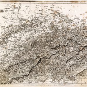 ANTIQUE Map of Switzerland - 1800s Rees' Encyclopedia