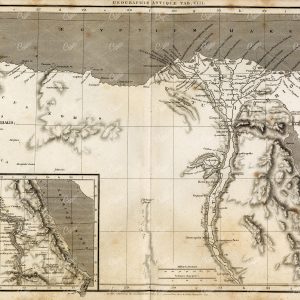 ANTIQUE Map of Egypt - Rees' Encyclopedia 1800s