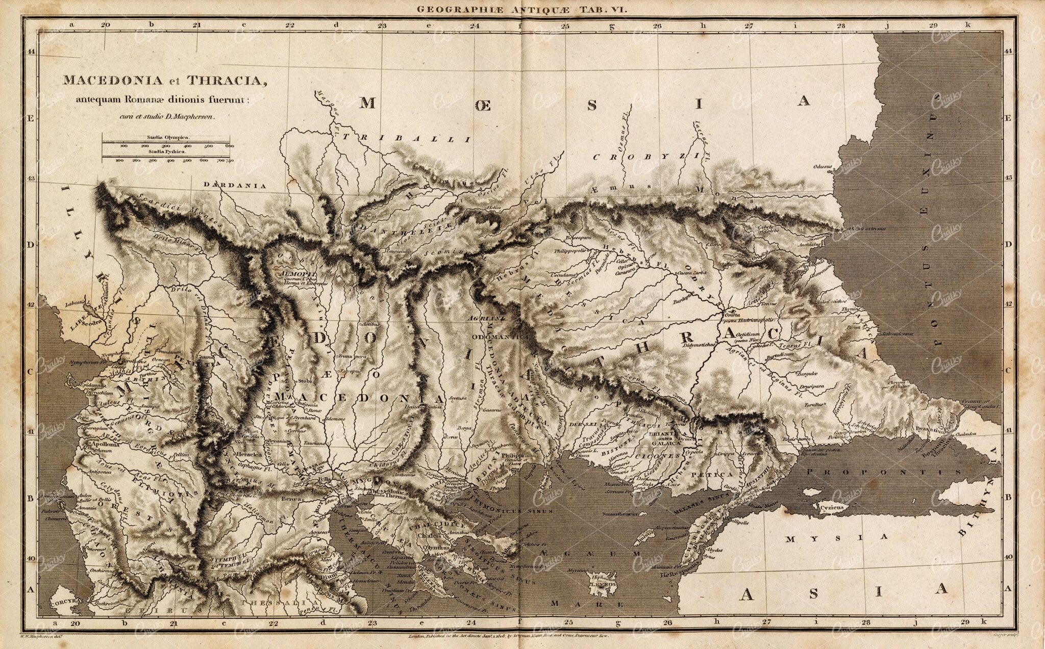 ANTIQUE Map of The Ottoman Empire - Rees' Encyclopedia 1800s