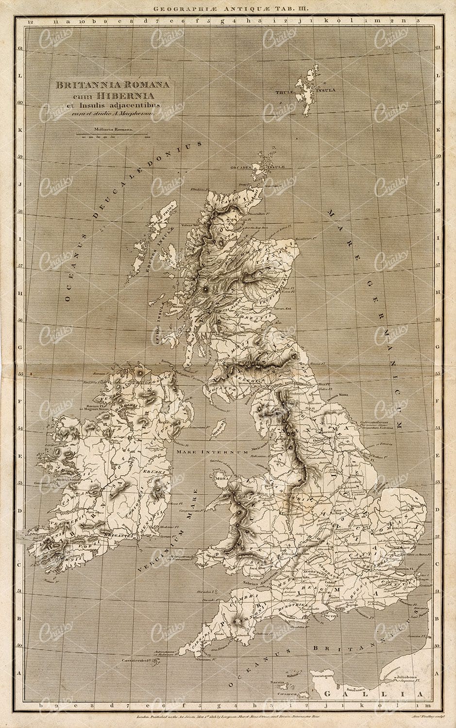 VINTAGE Map of Britain - Rees' Encyclopedia 1800s