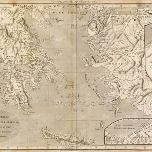 ANTIQUE Map of Italy and Turkey - Rees' Encyclopedia 1800s