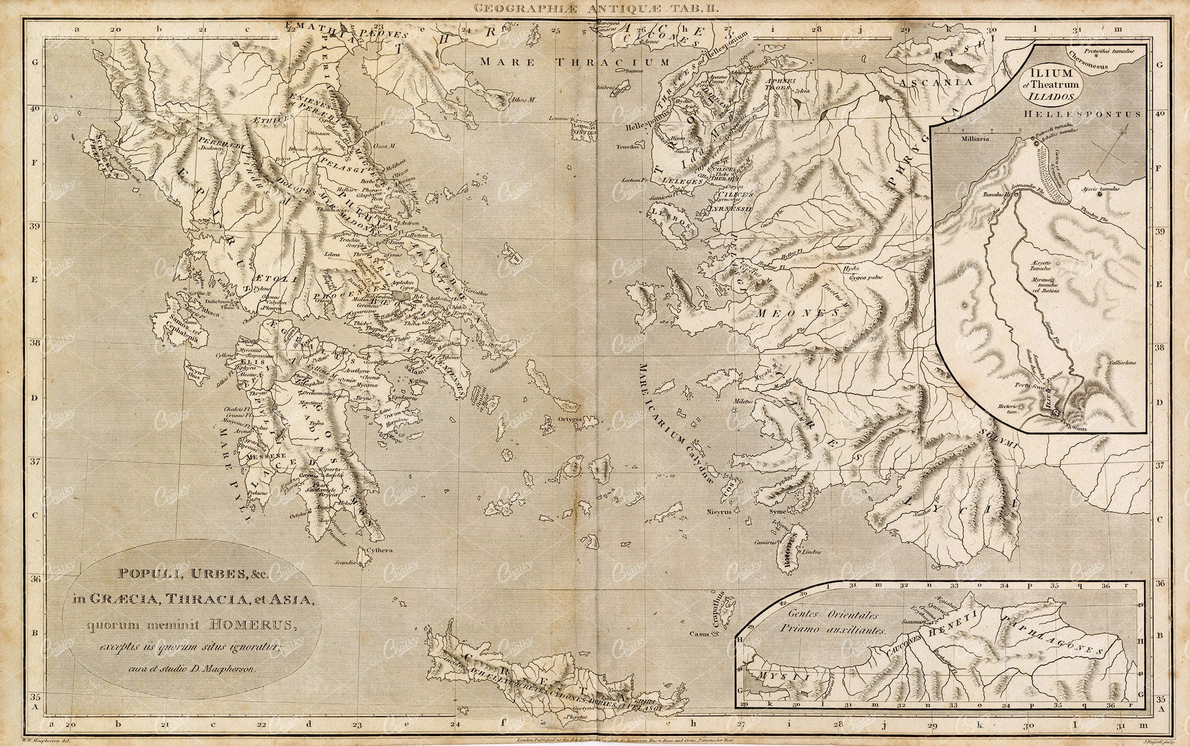 ANTIQUE Map of Italy and Turkey - Rees' Encyclopedia 1800s