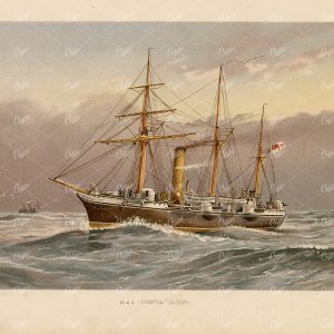 H.M.S. "NYMPHE," (sloop) - 1892 Vintage Naval Ship Print