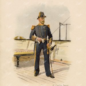 ANTIQUE Her Majesty's Navy - CAPTAIN - Vintage 1892 Print