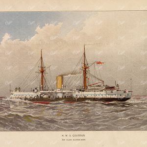 H.M.S. "COLOSSUS," 1st Class Battleship - Vintage Naval Print