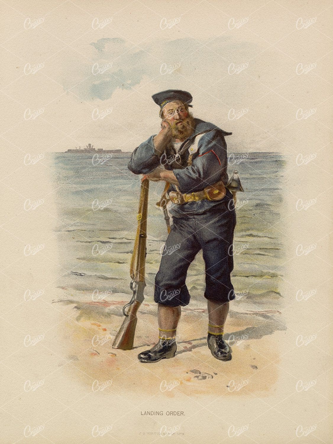 LANDING ORDER - Vintage Navel Print from Her Majesty's Navy