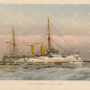 H.M.S. "MAGICIENNE," 2nd Class Cruiser - Vintage Naval Print