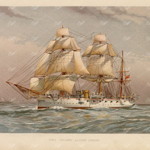 H.M.S. "CALLIOPE," 3rd Class Cruiser - Vintage 1892 Naval Print