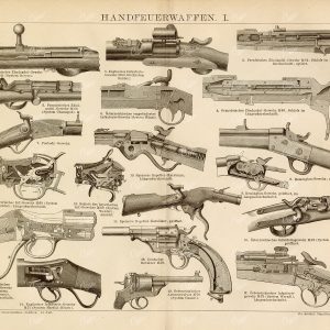 Old German Encyclopedia 1882 Handgun Print