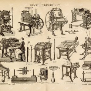 BOOKBINDING Machines and Tools - Antique Encyclopedia 1882 Print