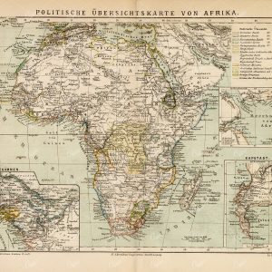 ANTIQUE Map Showing the Political Overview Map Of Africa